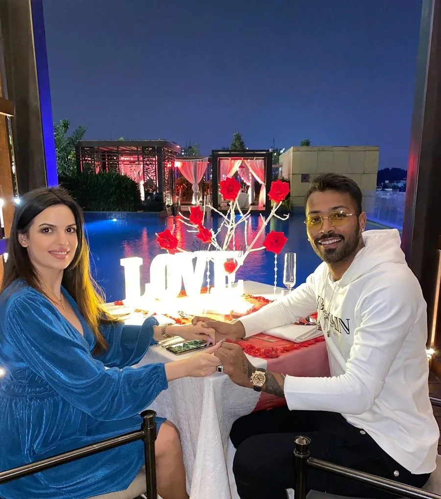 Hardik Pandya with Natasa on tour