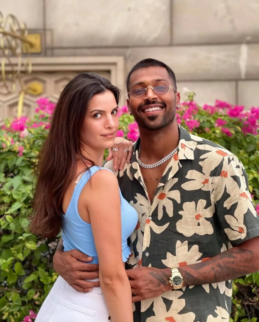 Hardik Pandya with his wife Natasa